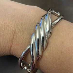 Monet Silver- and Gold-Plated 7" Bracelet, Signed